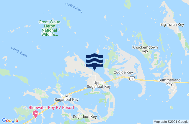 Sugarloaf Key (Northeast Side Bow Channel), United Statesの潮見表地図