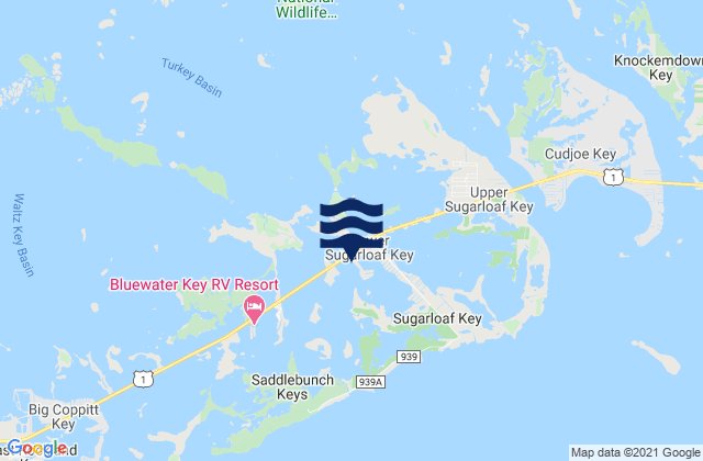 Sugarloaf Shores North, United Statesの潮見表地図