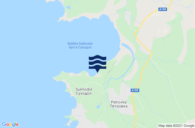 Sukhodol Bay Ussuri Bay, Russiaの潮見表地図