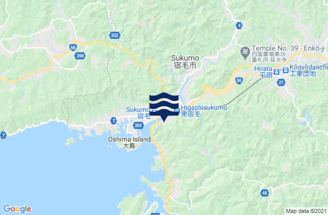 Sukumo, Japanの潮見表地図