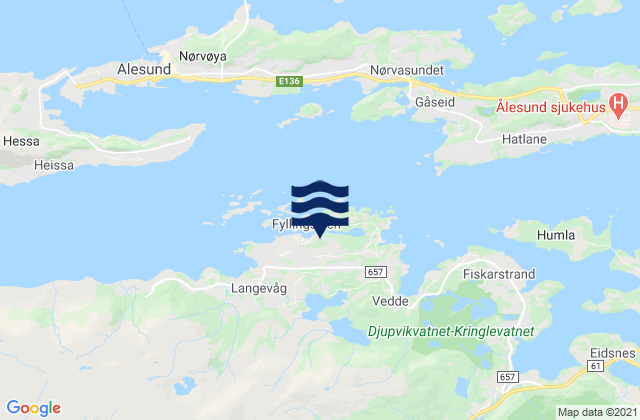 Sula, Norwayの潮見表地図