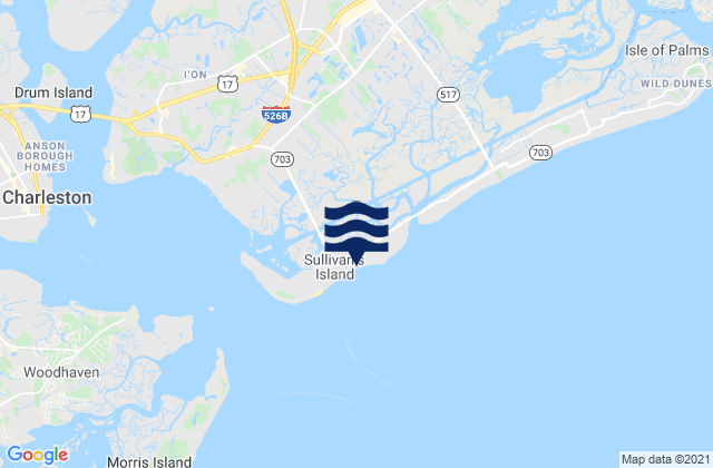 Sullivans Island (outer Coast), United Statesの潮見表地図