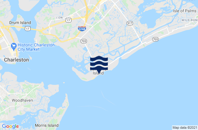 Sullivans Island, United Statesの潮見表地図