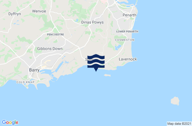 Sully Bay, United Kingdomの潮見表地図