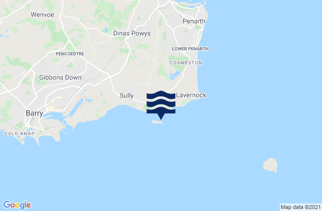 Sully Island, United Kingdomの潮見表地図
