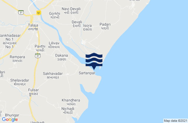 Sultanpur, Indiaの潮見表地図