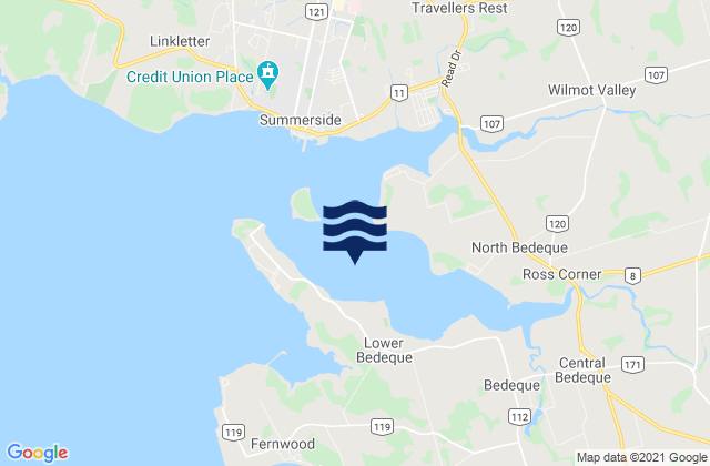 Summerside Harbour, Canadaの潮見表地図