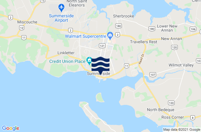 Summerside, Canadaの潮見表地図