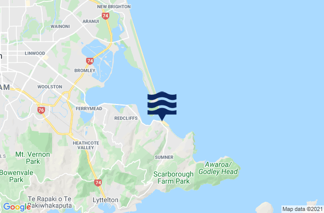 Sumner Bay, New Zealandの潮見表地図