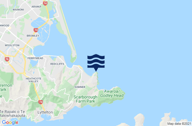 Sumner Head, New Zealandの潮見表地図