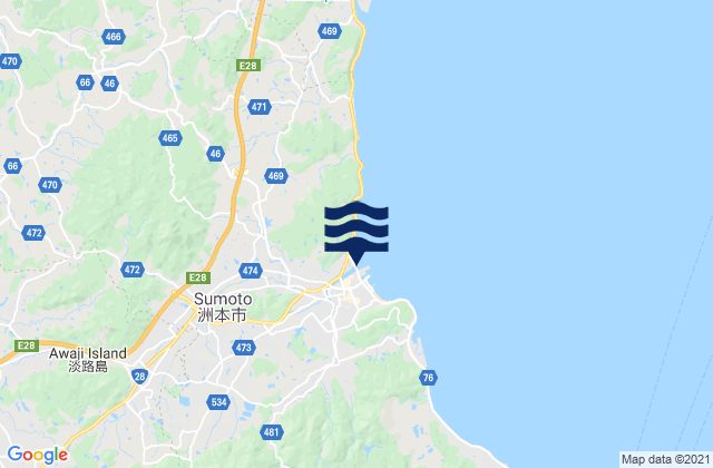 Sumoto Shi, Japanの潮見表地図