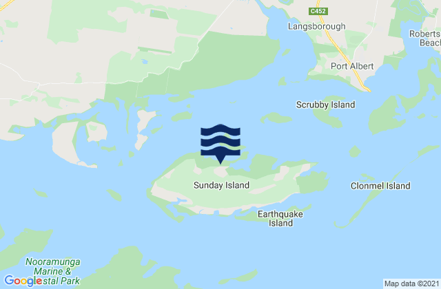 Sunday Island, Australiaの潮見表地図