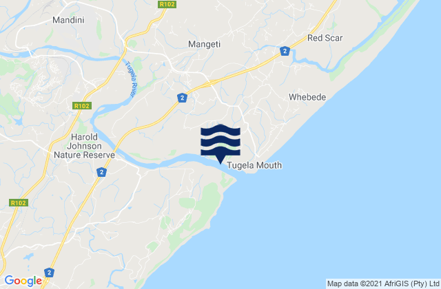 Sundumbili, South Africaの潮見表地図