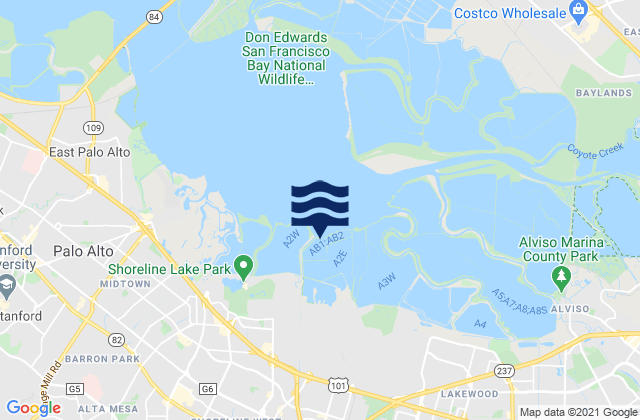 Sunnyvale, United Statesの潮見表地図