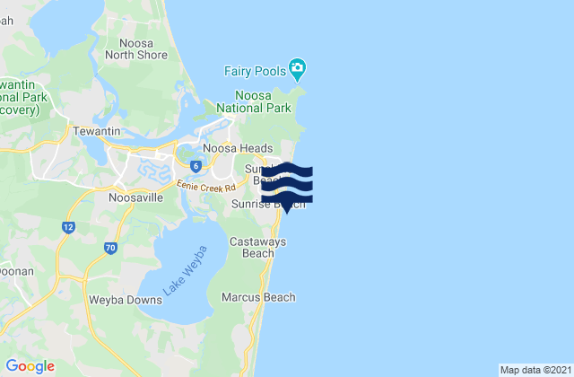 Sunrise Beach, Australiaの潮見表地図