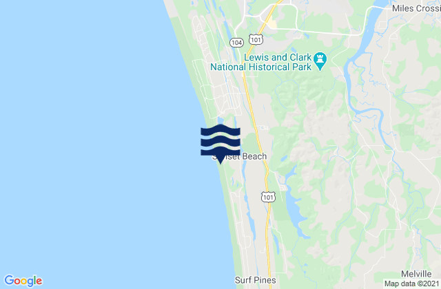 Sunset Beach Gearhart , United Statesの潮見表地図