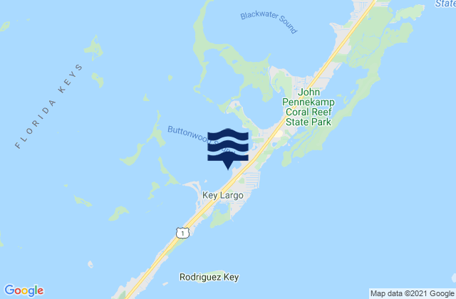 Sunset Cove Key Largo Buttonwood Sound, United Statesの潮見表地図