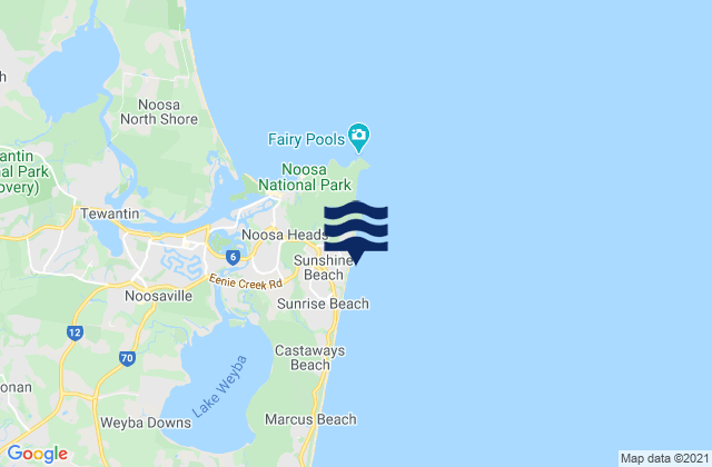 Sunshine Beach, Australiaの潮見表地図