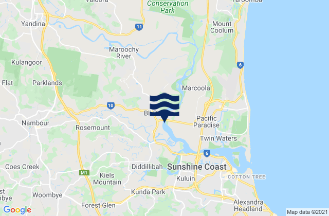 Sunshine Coast, Australiaの潮見表地図