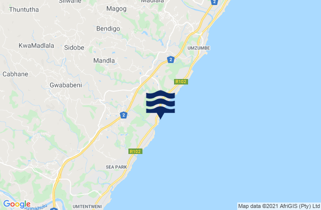 Sunwich Port, South Africaの潮見表地図