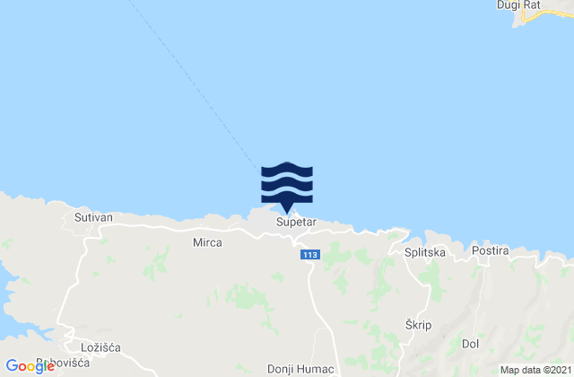 Supetar, Croatiaの潮見表地図