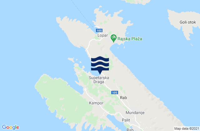 Supetarska Draga, Croatiaの潮見表地図