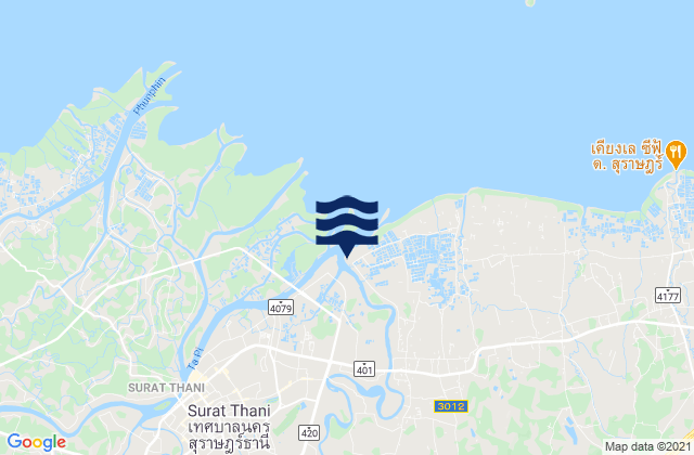 Surat Thani, Thailandの潮見表地図
