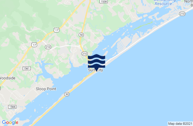 Surf City, United Statesの潮見表地図