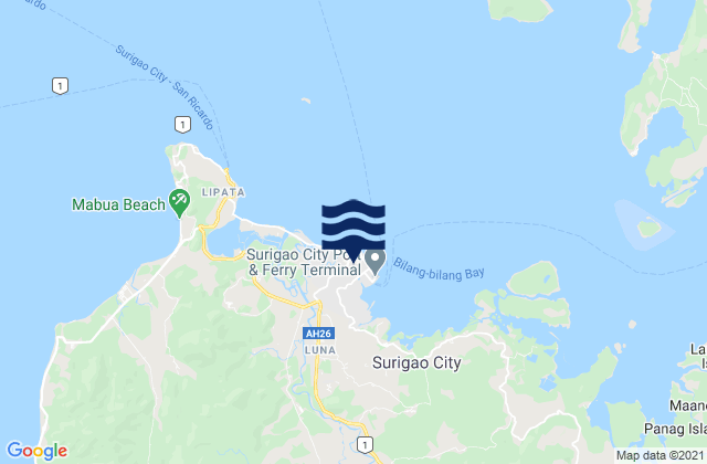 Surigao, Philippinesの潮見表地図