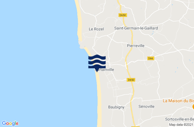 Surtainville, Franceの潮見表地図