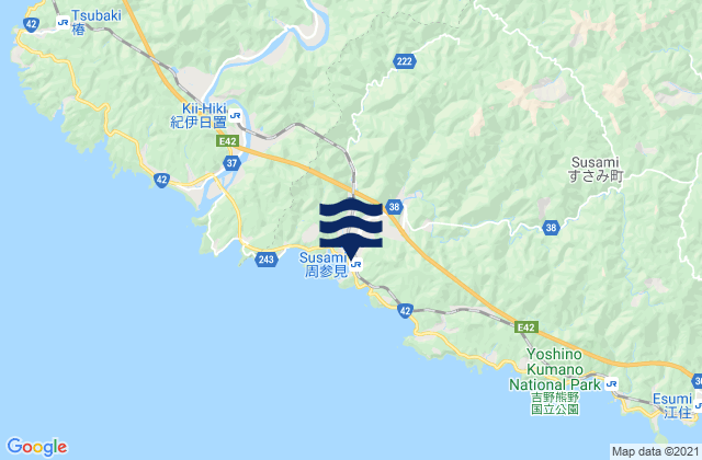 Susami, Japanの潮見表地図