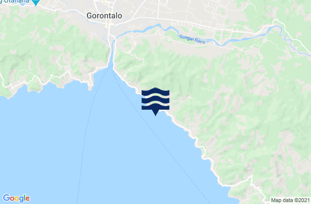 Suwawa, Indonesiaの潮見表地図