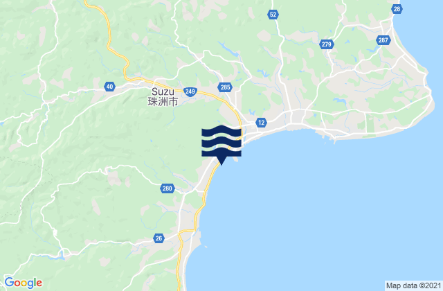 Suzu Shi, Japanの潮見表地図