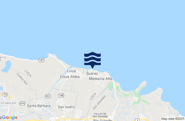 Suárez, Puerto Ricoの潮見表地図