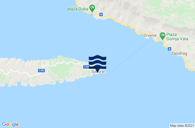 Sućuraj, Croatiaの潮見表地図