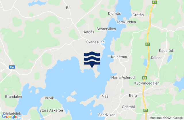 Svanesund, Swedenの潮見表地図