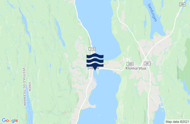 Svelvik, Norwayの潮見表地図
