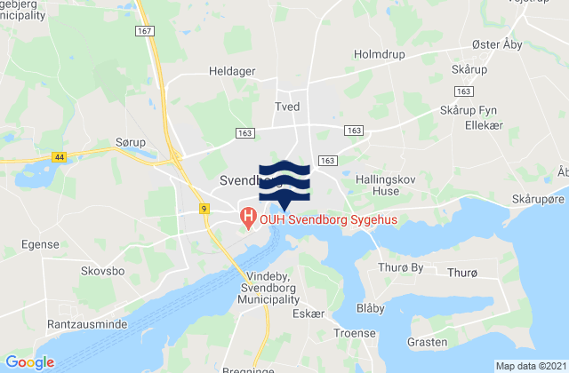 Svendborg Kommune, Denmarkの潮見表地図