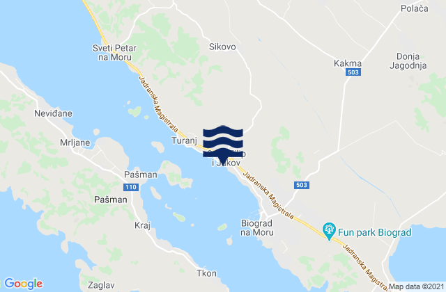 Sveti Filip i Jakov, Croatiaの潮見表地図