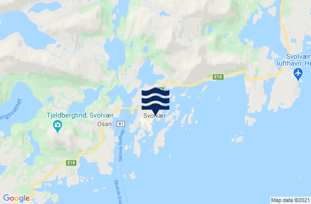 Svolvær, Norwayの潮見表地図
