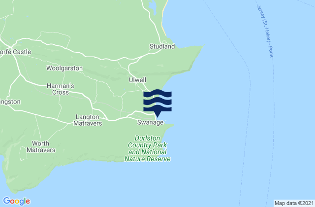Swanage, United Kingdomの潮見表地図