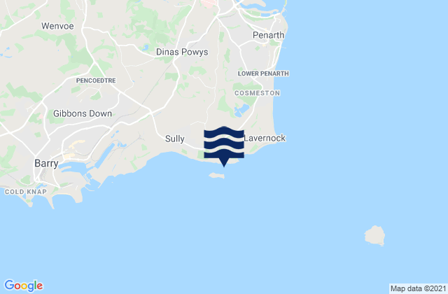 Swanbridge Bay, United Kingdomの潮見表地図