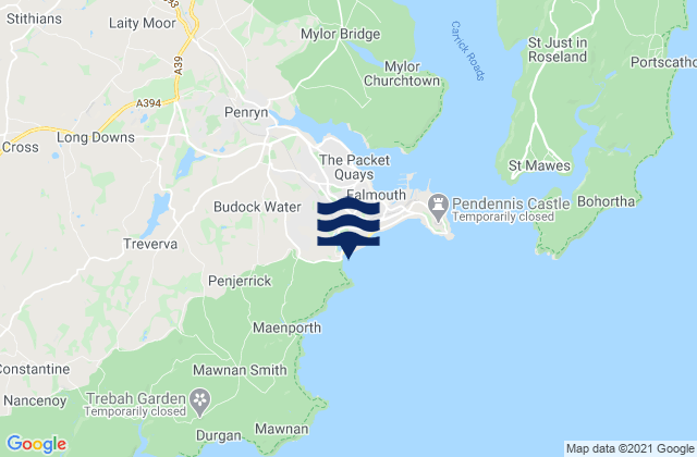 Swanpool Beach, United Kingdomの潮見表地図