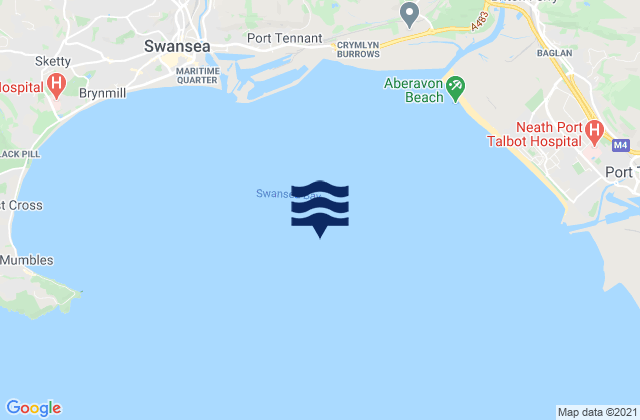 Swansea Bay, United Kingdomの潮見表地図