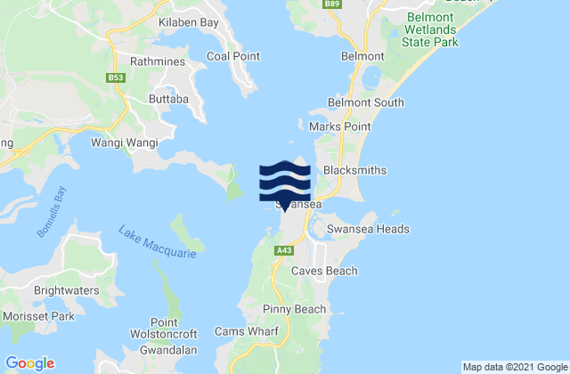 Swansea Point, Australiaの潮見表地図