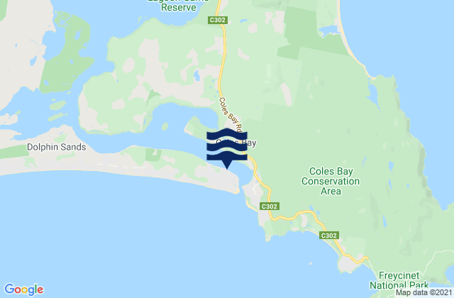 Swanwick Bay, Australiaの潮見表地図