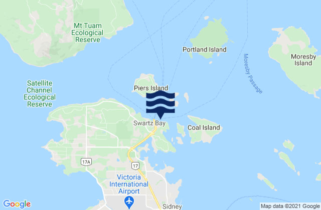 Swartz Bay, Canadaの潮見表地図