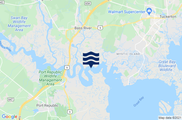 Sweetwater (Mullica River Marina), United Statesの潮見表地図