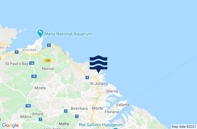 Swieqi, Maltaの潮見表地図