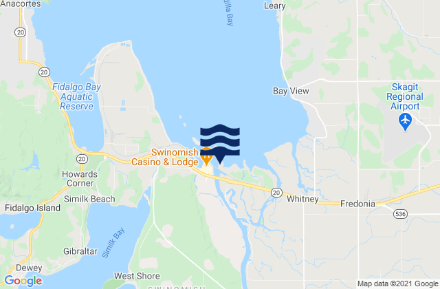 Swinomish Channel Ent. Padilla Bay, United Statesの潮見表地図